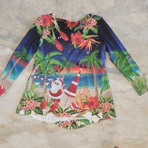 Tropical Santa Womens Top 1x